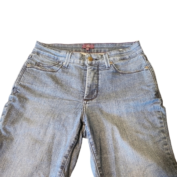 NYDJ Not Your Daughter’s Jeans mini boot  blue midrise straight leg denim Jeans - Picture 2 of 12